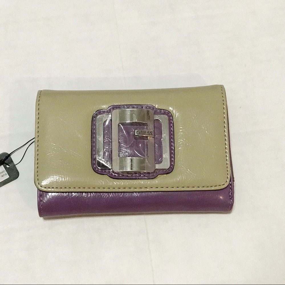 Guess Fresh SLG Purple Trifold Wallet NWT